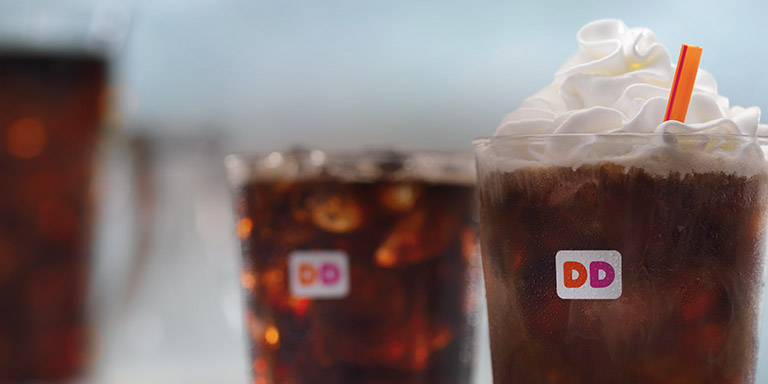 Two Dunkin’ Donuts Sweet & Salted Cold Brew Iced Coffees.