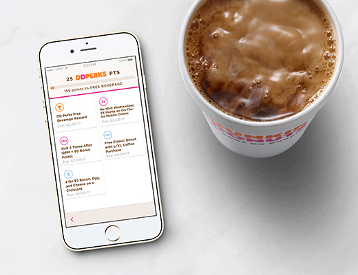 DD app and a Dunkin' espresso