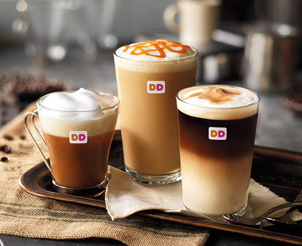 Dunkinâ Donuts hot drinks.