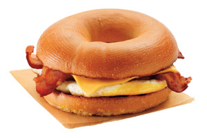 dunkin donuts bacon egg and cheese bagel calories