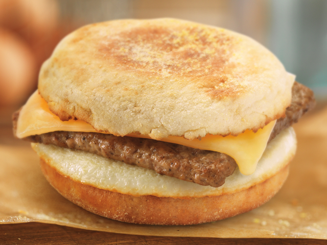 Dunkin' Donuts Turkey Sausage Flatbread sandwich.