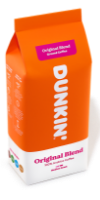 A package of Dunkin' original blend coffee