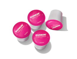 Four Dunkin' coffee pods