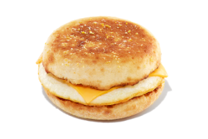 An egg and cheese sandwich on an English muffin