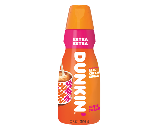 a bottle of Dunkin' creamer